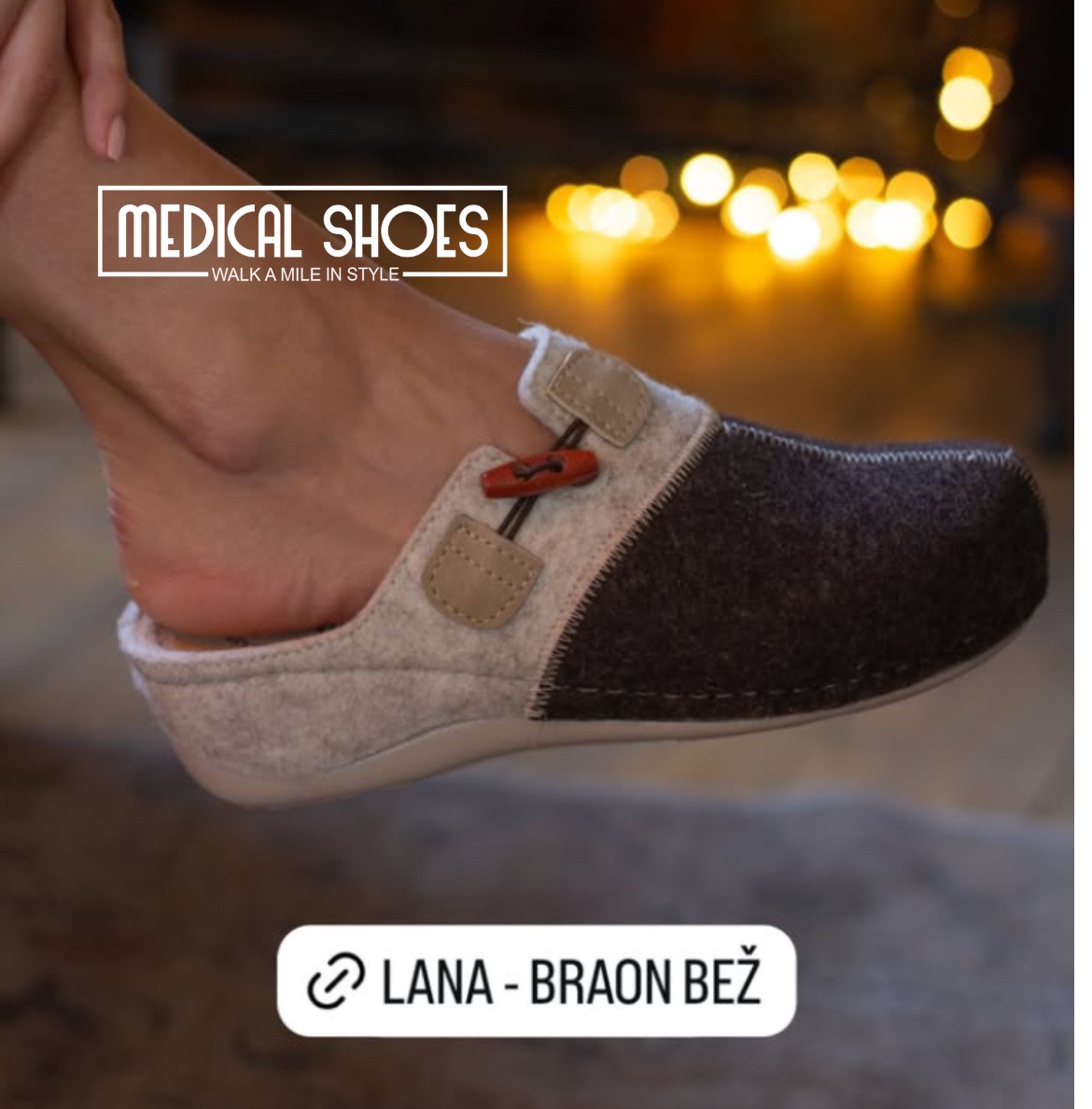 Lana Zenske Sobne Papuce 208-Braon Bez